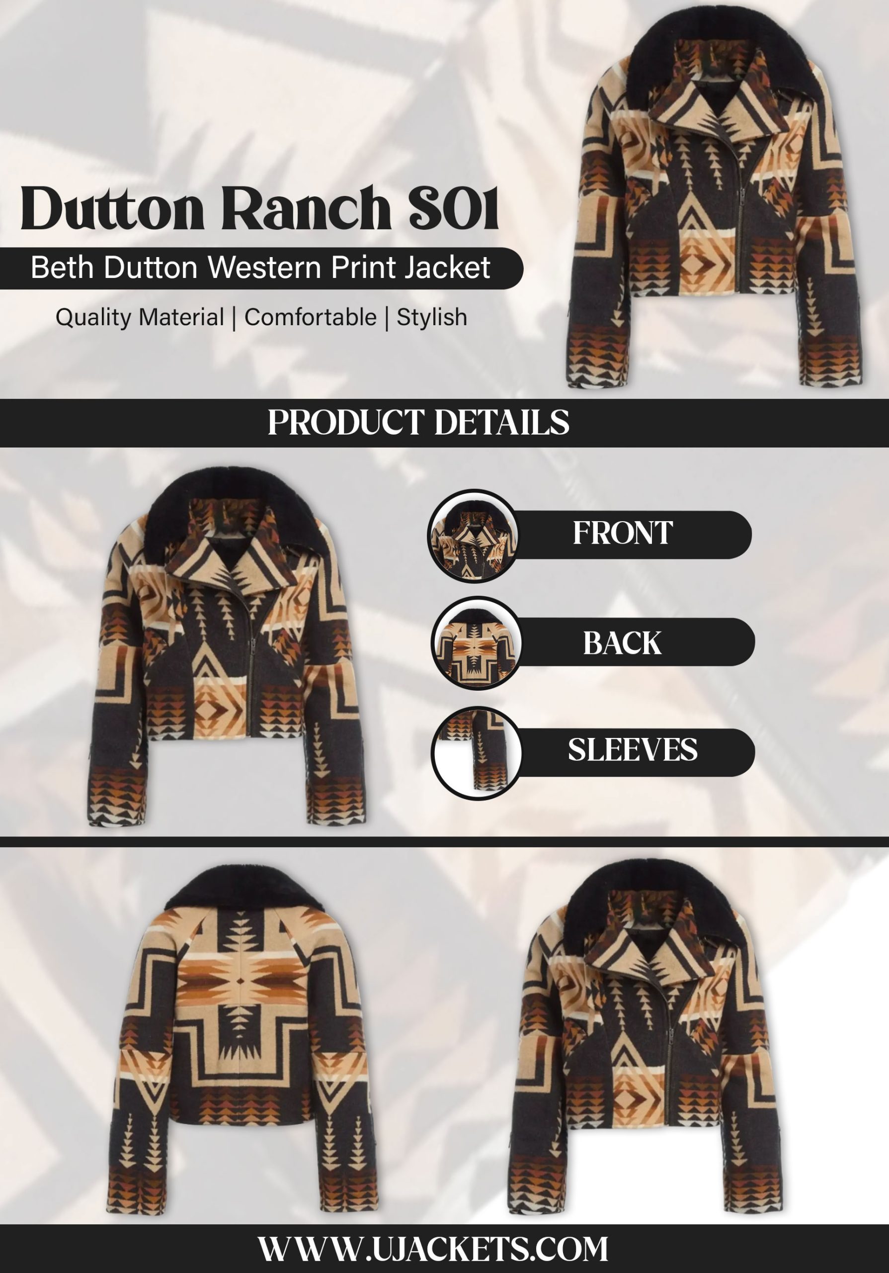 Dutton-Ranch-S01-Beth-Dutton-Western-Print-Jacket