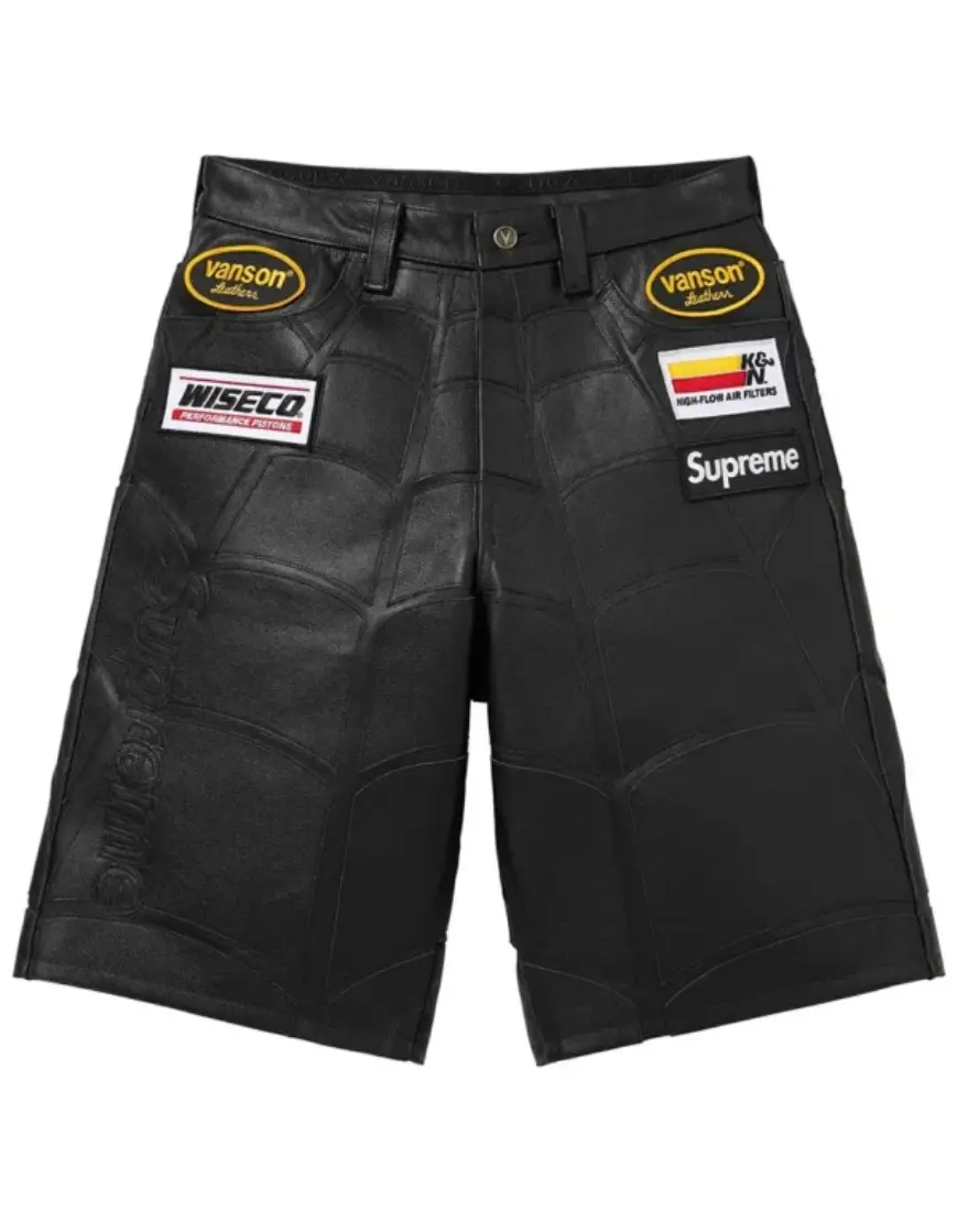 Spider-Man Black Leather Short