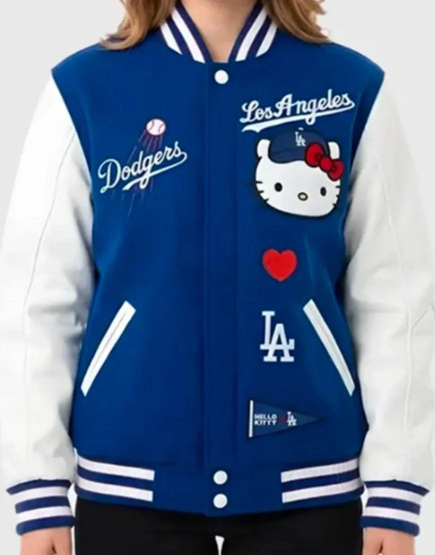 Hello Kitty Dodgers Varsity Jacket