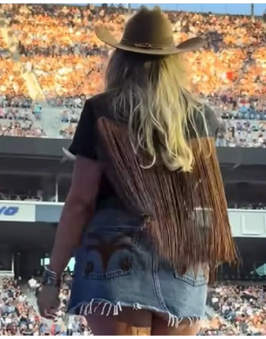 Miranda Lambert Blue Mini Skirt