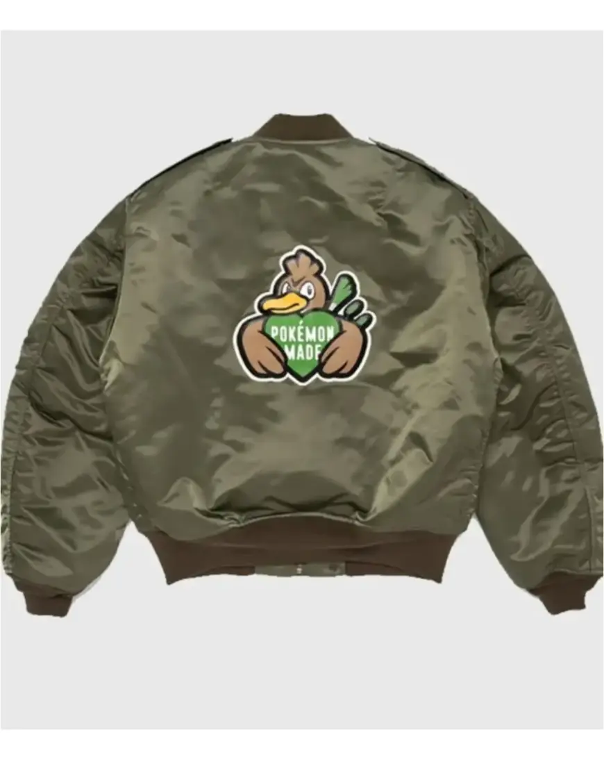Pokemon Green Satin Bomber Jacket